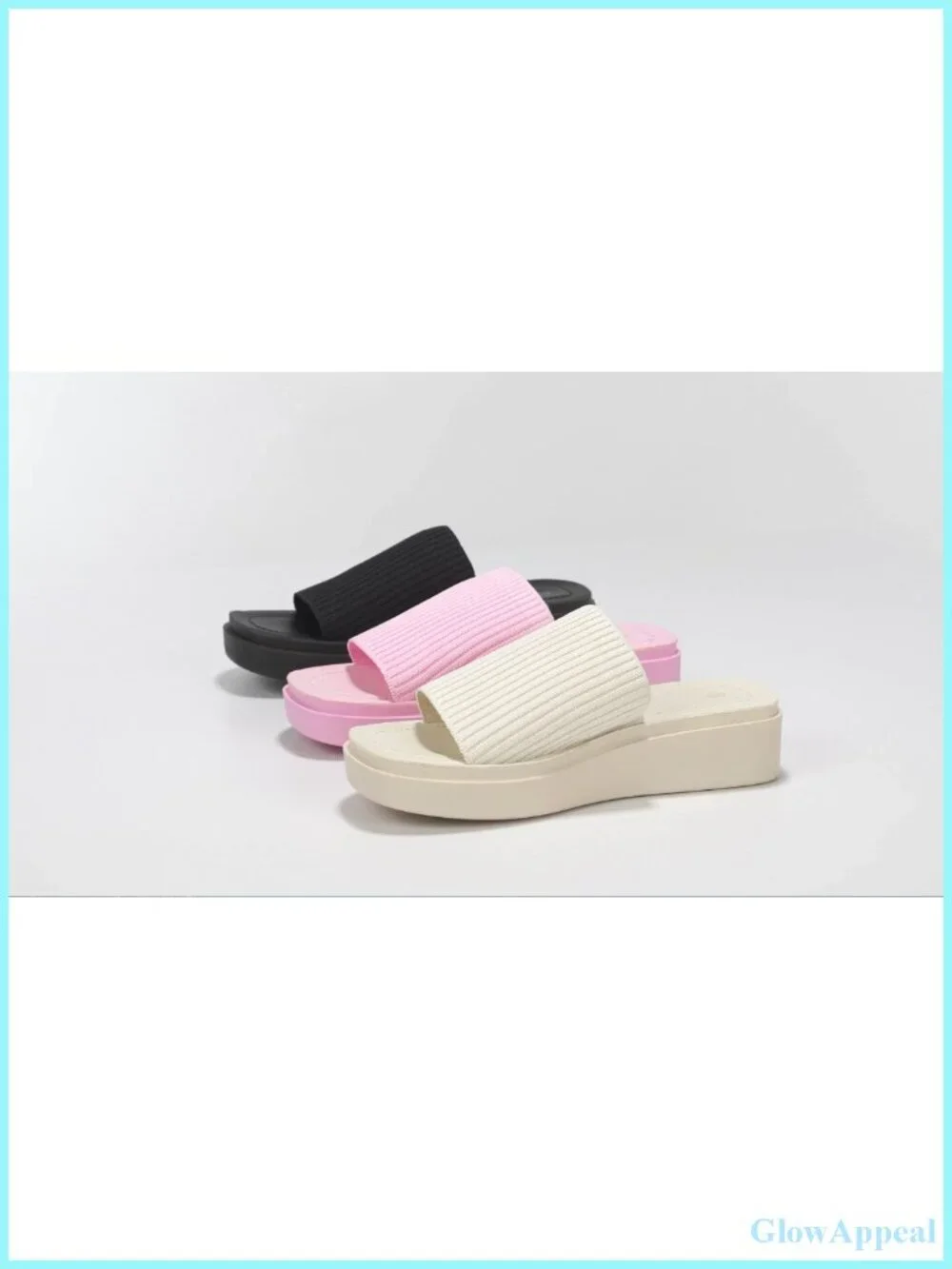 Women's Knit Platform Sandals Breathable Non-Slip Summer Slides
